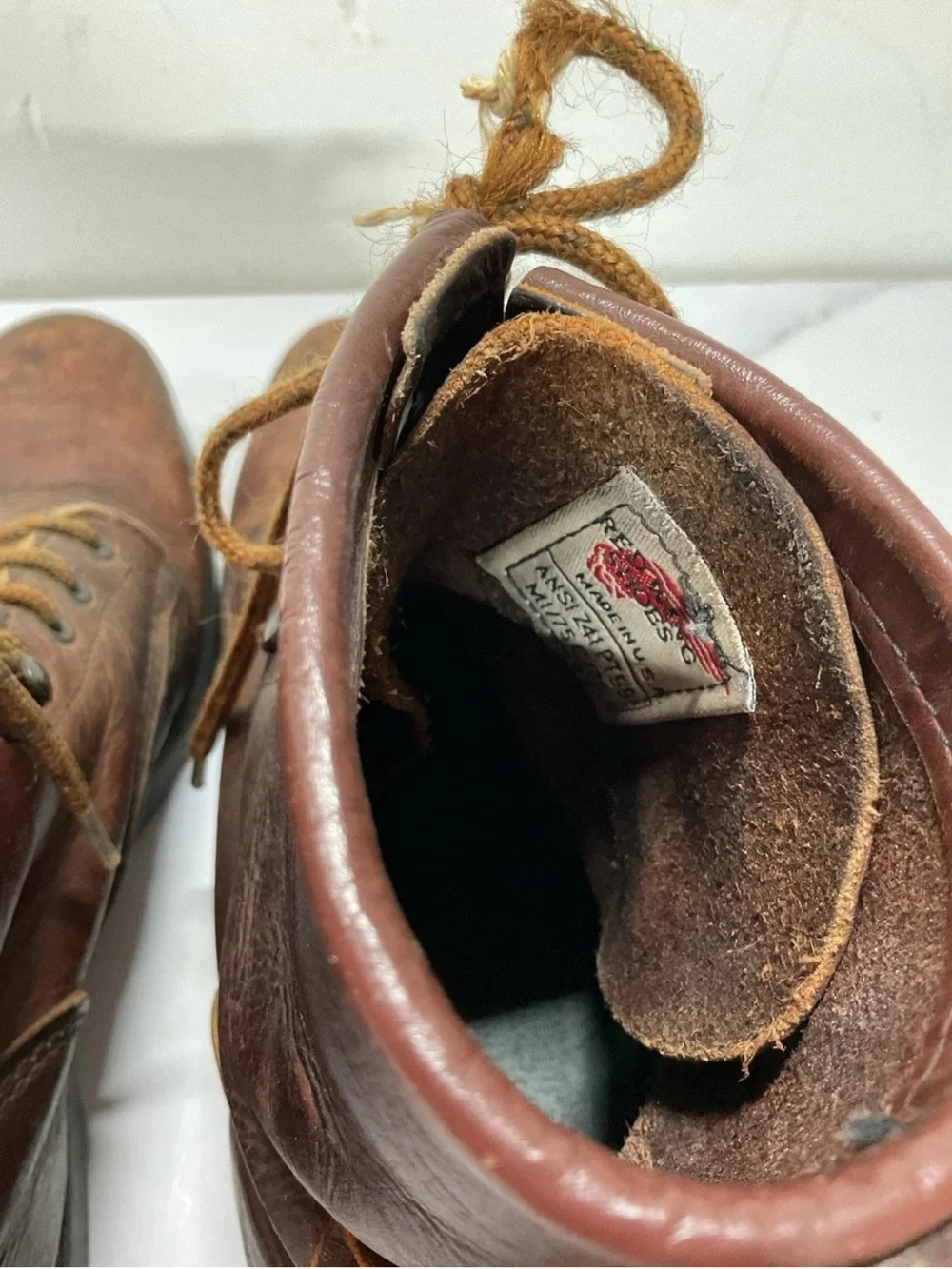 Red Wing ANSI Z41 PT99 M1/75 C/75 Mens  Leather Steel Toe Boots Size 10